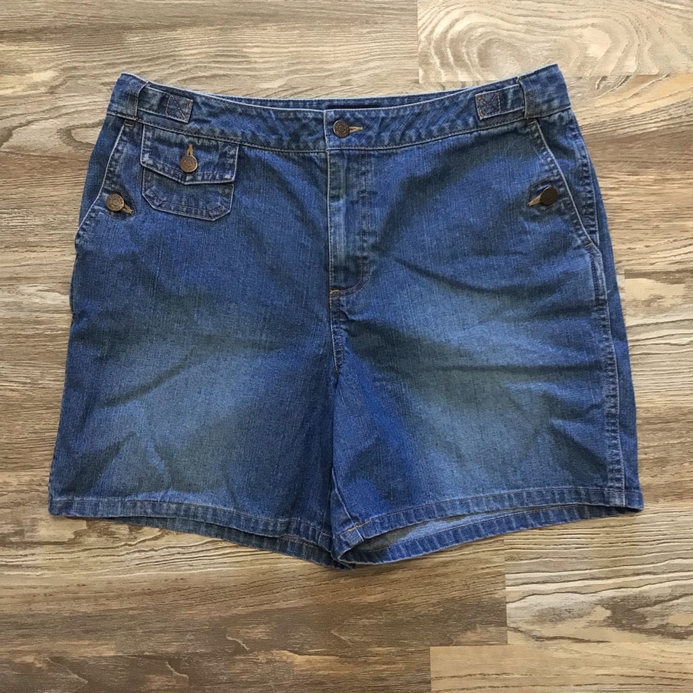 Sonoma High Rise Cotton Denim Shorts Medium Rinse 12